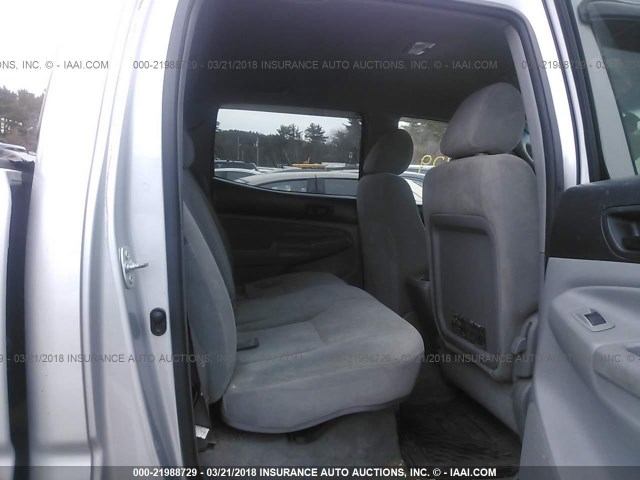 5TEMU52N97Z343265 - 2007 TOYOTA TACOMA DOUBLE CAB LONG BED SILVER photo 8