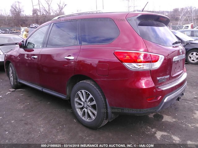 5N1AR2MM7FC643449 - 2015 NISSAN PATHFINDER S/SV/SL/PLATINUM 红色 照片 3