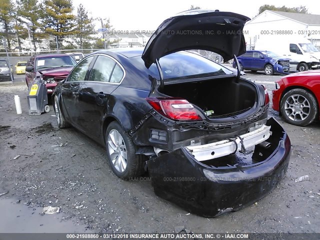 2G4GK5EX6E9266255 - 2014 BUICK REGAL BLACK photo 3
