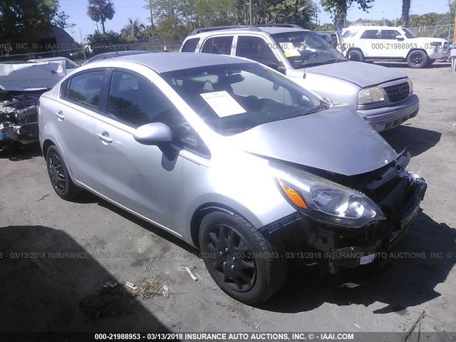 KNADM4A37C6083530 - 2012 KIA RIO LX SILVER photo 1