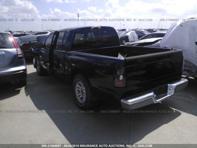 1B7GL2AX71S146074 - 2001 DODGE DAKOTA QUAD BLACK photo 3