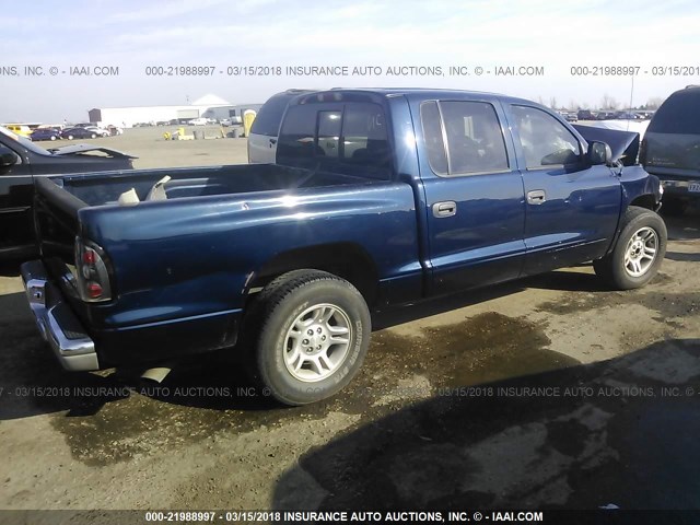 1B7GL2AX71S146074 - 2001 DODGE DAKOTA QUAD BLACK photo 4