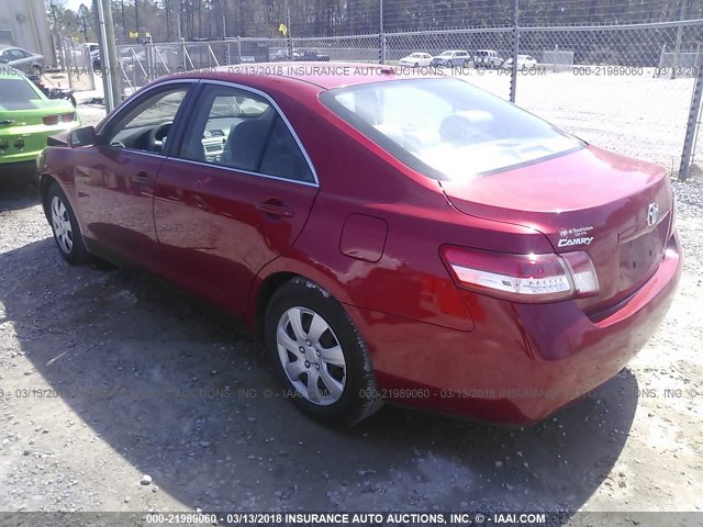 4T1BF3EK4BU738619 - 2011 TOYOTA CAMRY SE/LE/XLE Красный фото 3