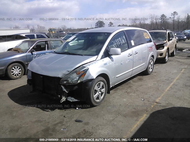 5N1BV28U09N106070 - 2009 NISSAN QUEST S/SE/SL SILVER photo 2