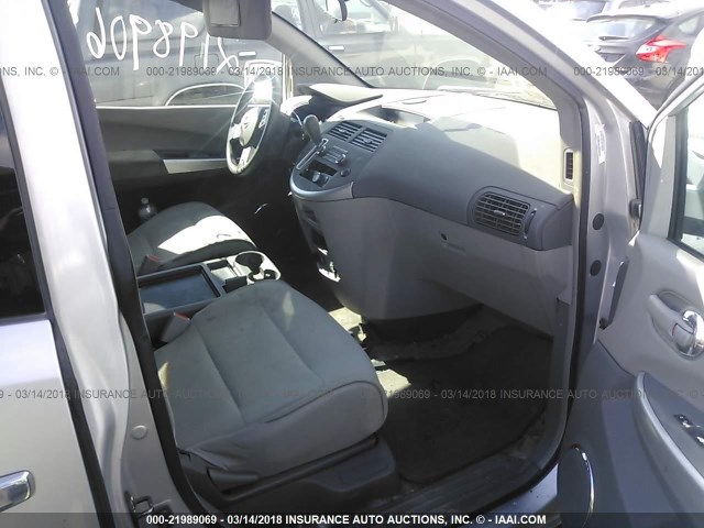 5N1BV28U09N106070 - 2009 NISSAN QUEST S/SE/SL SILVER photo 5