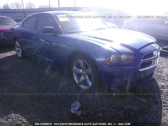 2C3CDXCT6CH260715 - 2012 DODGE CHARGER R/T BLUE photo 1