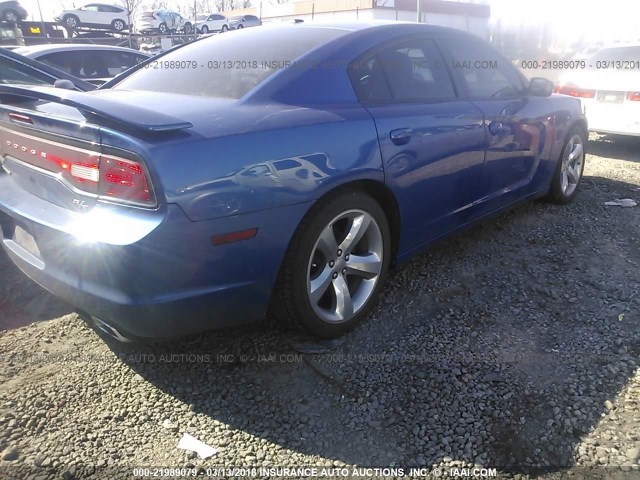 2C3CDXCT6CH260715 - 2012 DODGE CHARGER R/T BLUE photo 4