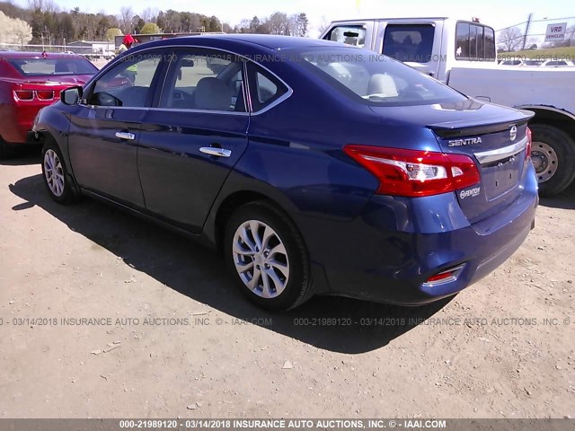 3N1AB7AP0HY307465 - 2017 NISSAN SENTRA S/SV/SR/SL BLUE photo 3