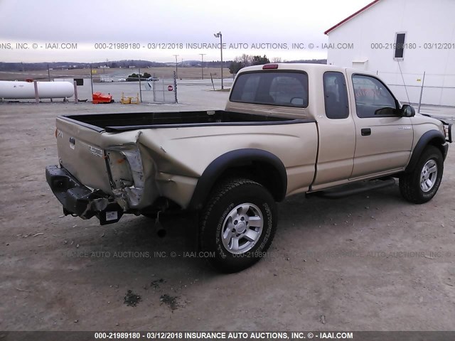 5TESM92N12Z889355 - 2002 TOYOTA TACOMA XTRACAB PRERUNNER TAN photo 4