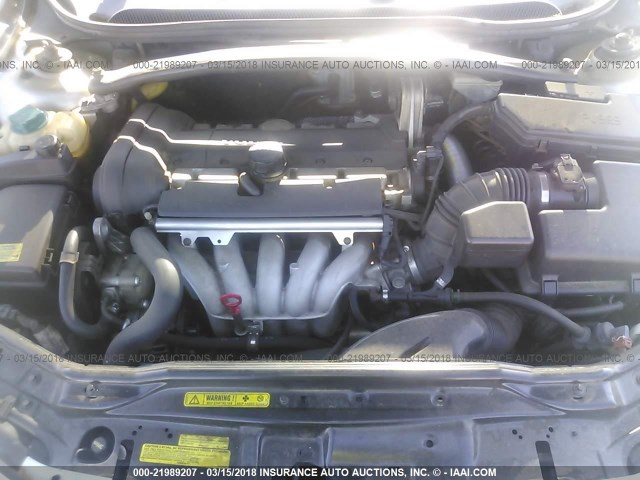 YV1RS612952483367 - 2005 VOLVO S60 SILVER photo 10