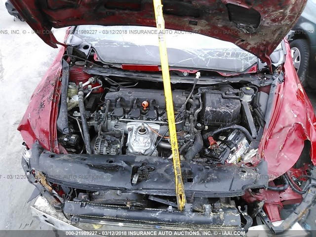 2HGFG1B88AH505815 - 2010 HONDA CIVIC EX RED photo 10