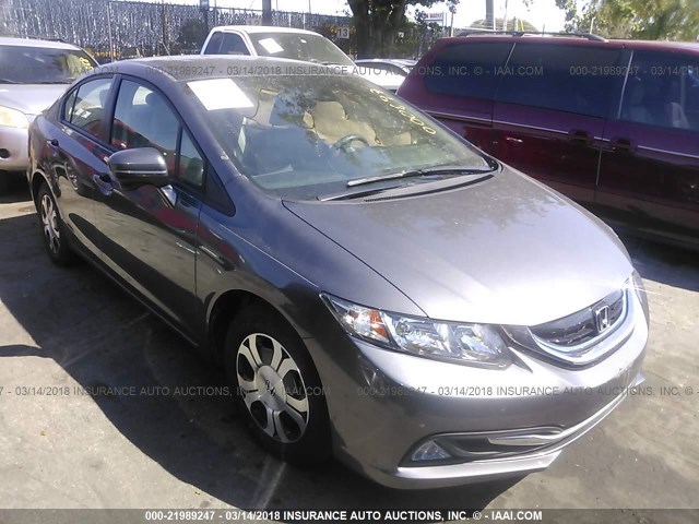 19XFB4F22FE000697 - 2015 HONDA CIVIC HYBRID GRAY photo 1