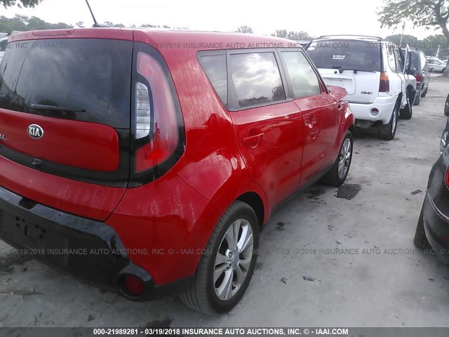 KNDJP3A58G7865554 - 2016 KIA SOUL + RED photo 4