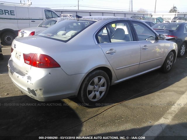 KNAGE228795350494 - 2009 KIA OPTIMA LX/EX SILVER photo 4