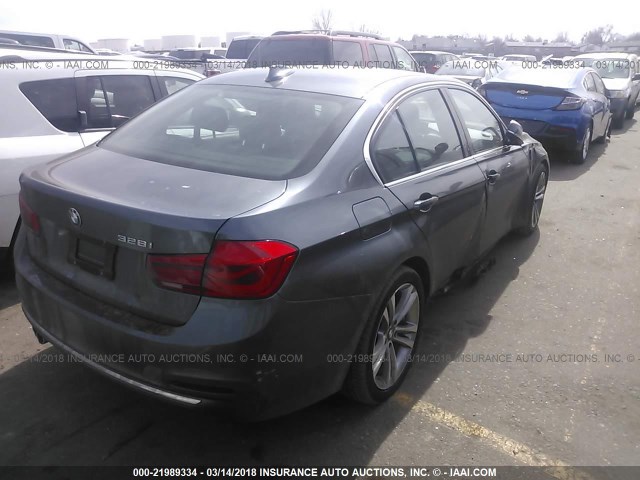 WBA8E9G5XGNT47386 - 2016 BMW 328 I SULEV GRAY photo 4