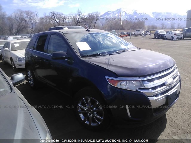 2FMDK4KC5BBB44330 - 2011 FORD EDGE LIMITED BLUE photo 1