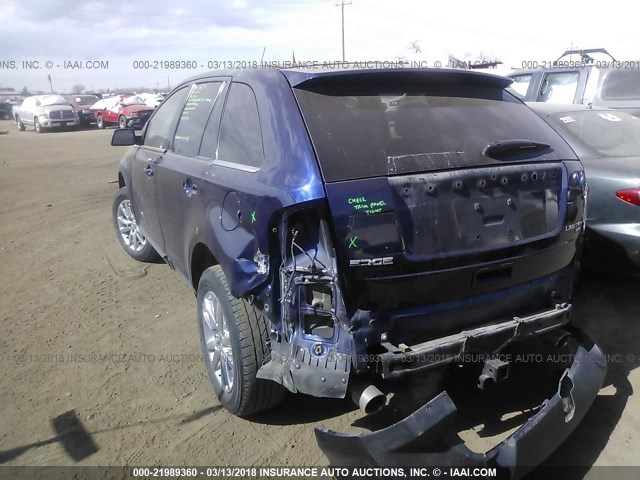 2FMDK4KC5BBB44330 - 2011 FORD EDGE LIMITED BLUE photo 3