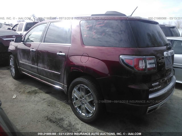 1GKKRTKD7FJ314736 - 2015 GMC ACADIA DENALI RED photo 3