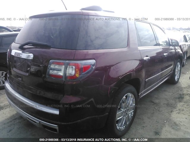 1GKKRTKD7FJ314736 - 2015 GMC ACADIA DENALI RED photo 4