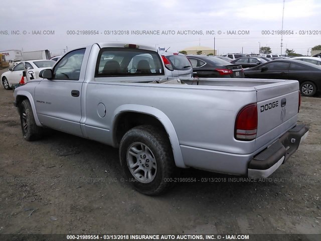 1B7FL36XX2S507907 - 2002 DODGE DAKOTA SPORT/RT SILVER photo 3