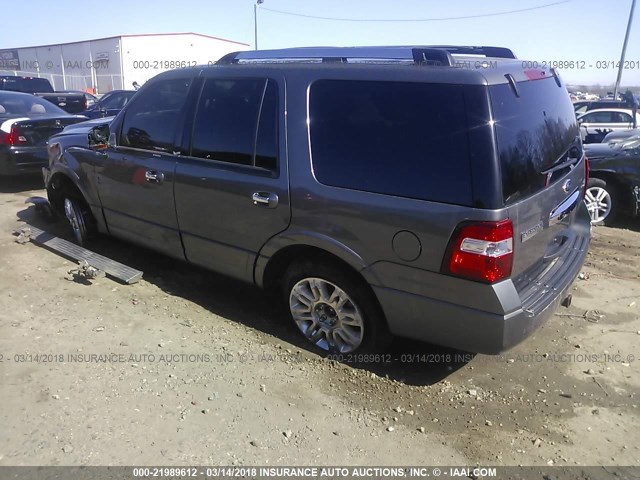 1FMJU1K52EEF53021 - 2014 FORD EXPEDITION LIMITED GRAY photo 3