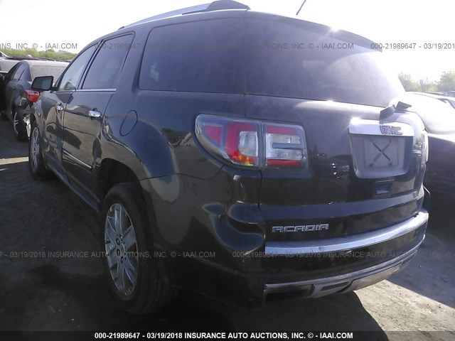 1GKKRTKD7FJ222381 - 2015 GMC ACADIA DENALI BLACK photo 3