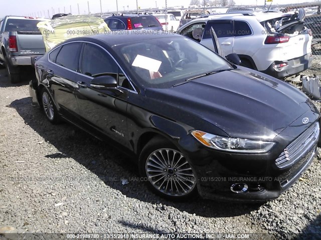 3FA6P0RU4ER226793 - 2014 FORD FUSION TITANIUM HEV BLACK photo 1