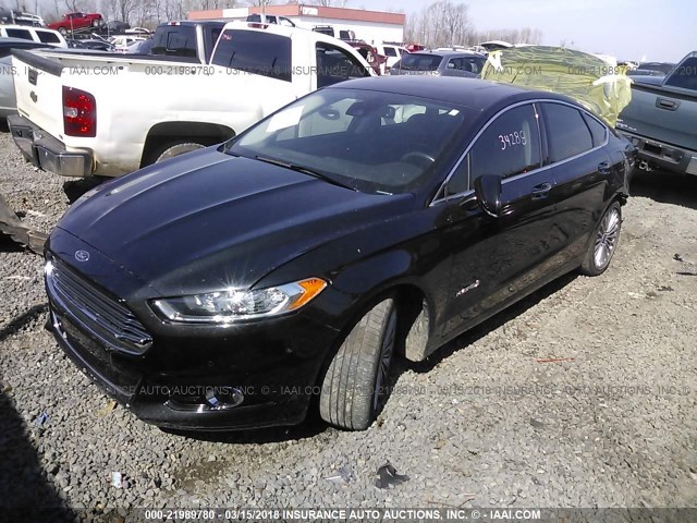 3FA6P0RU4ER226793 - 2014 FORD FUSION TITANIUM HEV BLACK photo 2