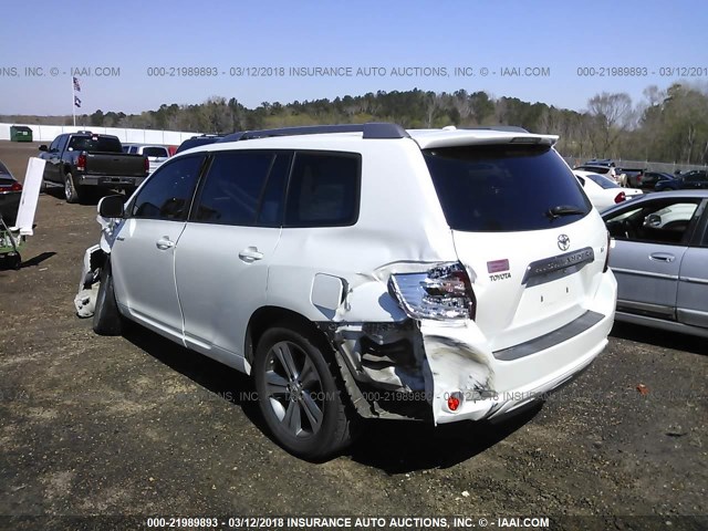 JTEDS43A492075143 - 2009 TOYOTA HIGHLANDER SPORT WHITE photo 3