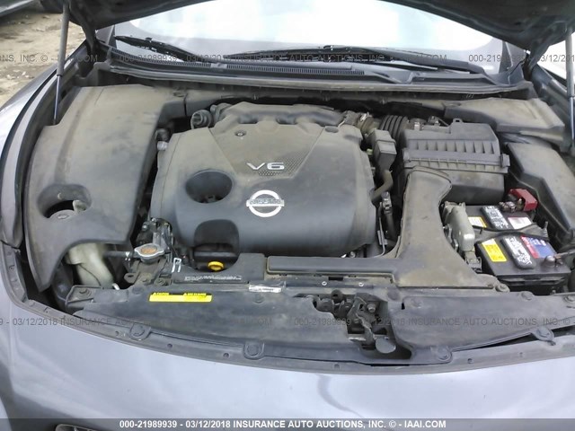 1N4AA5AP7AC824657 - 2010 NISSAN MAXIMA S/SV GRAY photo 10