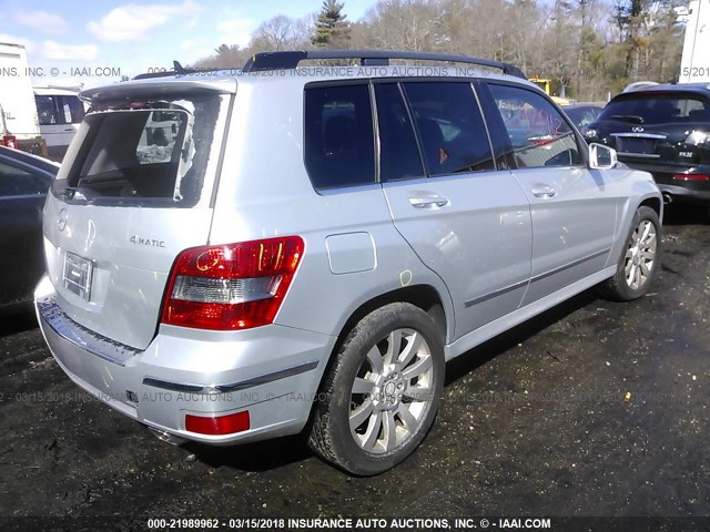 WDCGG8HB1BF653073 - 2011 MERCEDES-BENZ GLK 350 4MATIC SILVER photo 4