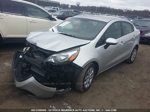 KNADM4A37D6284166 - 2013 KIA RIO LX SILVER photo 2