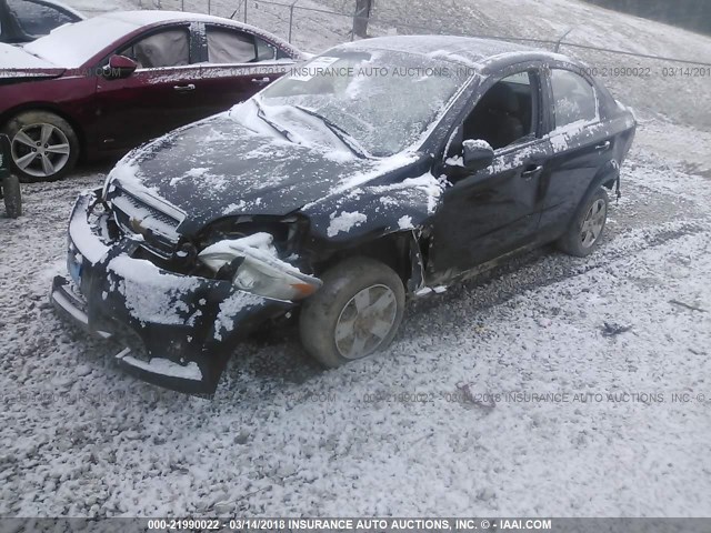 KL1TD56678B232757 - 2008 CHEVROLET AVEO LS BLACK photo 2
