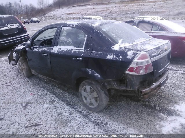 KL1TD56678B232757 - 2008 CHEVROLET AVEO LS BLACK photo 3