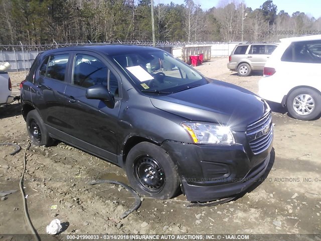 3GNCJKSB6GL236452 - 2016 CHEVROLET TRAX LS GRAY photo 1