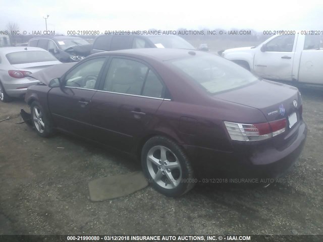 5NPEU46F87H261936 - 2007 HYUNDAI SONATA SE/LIMITED MAROON photo 3