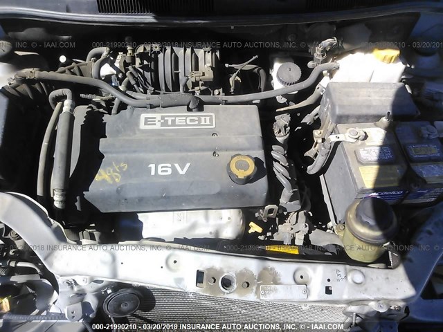 KL1TD66678B191830 - 2008 CHEVROLET AVEO LS SILVER photo 10