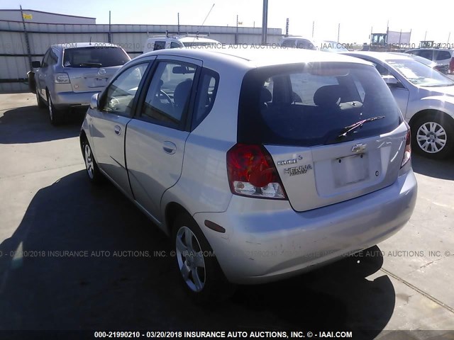 KL1TD66678B191830 - 2008 CHEVROLET AVEO LS SILVER photo 3