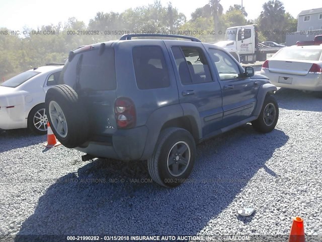 1J4GK48K25W564771 - 2005 JEEP LIBERTY SPORT BLUE photo 4