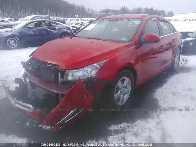 1G1PC5SB5F7150681 - 2015 CHEVROLET CRUZE LT RED photo 2