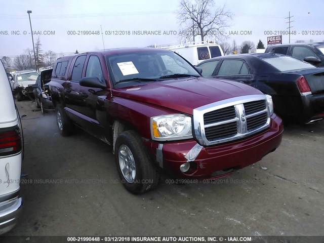 1D7HW48K16S621636 - 2006 DODGE DAKOTA QUAD SLT RED photo 1