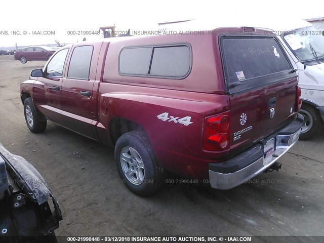 1D7HW48K16S621636 - 2006 DODGE DAKOTA QUAD SLT RED photo 3