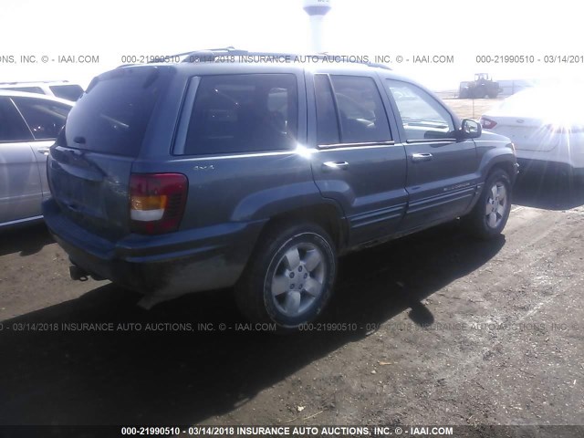 1J4GW58N61C536746 - 2001 JEEP GRAND CHEROKEE LIMITED BLUE photo 4