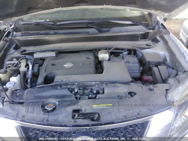 5N1AR2MN1FC663043 - 2015 NISSAN PATHFINDER S/SV/SL/PLATINUM 银色 照片 10