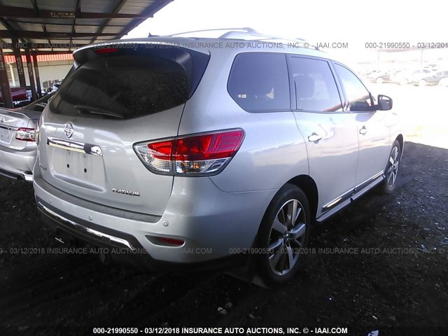 5N1AR2MN1FC663043 - 2015 NISSAN PATHFINDER S/SV/SL/PLATINUM 银色 照片 4