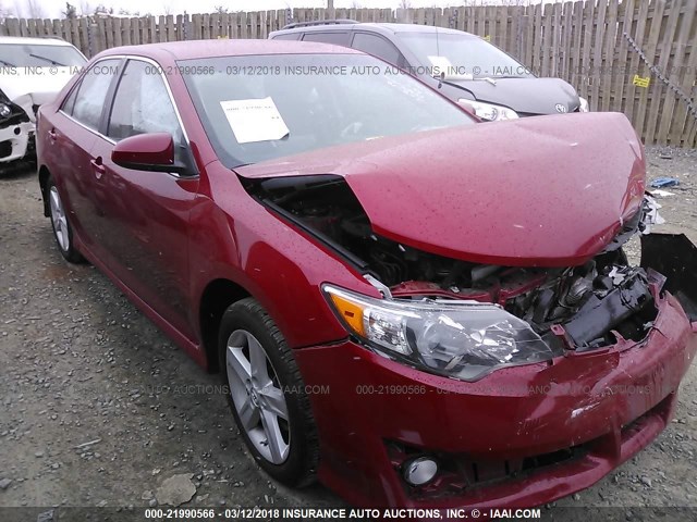 4T1BF1FK7EU865503 - 2014 TOYOTA CAMRY L/SE/LE/XLE RED photo 1