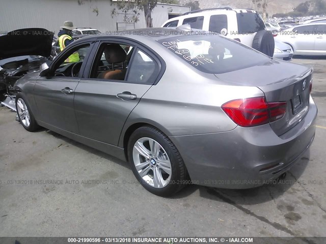 WBA8E9G51GNT84343 - 2016 BMW 328 I SULEV GRAY photo 3