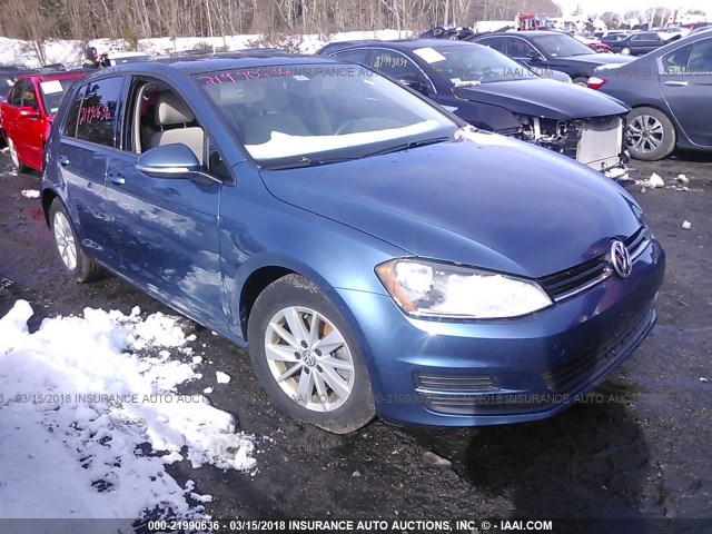 3VW117AU6GM056363 - 2016 VOLKSWAGEN GOLF S BLUE photo 1