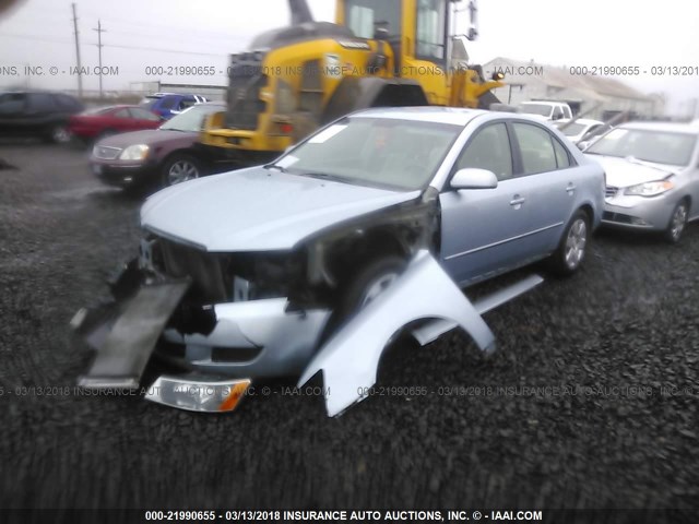 5NPET46FX8H345194 - 2008 HYUNDAI SONATA GLS BLUE photo 2