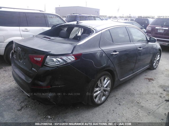 5XXGR4A61EG334462 - 2014 KIA OPTIMA SX BLACK photo 4